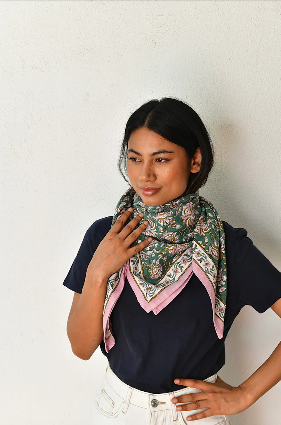 Grand foulard TOTILA Vert - Byzantine