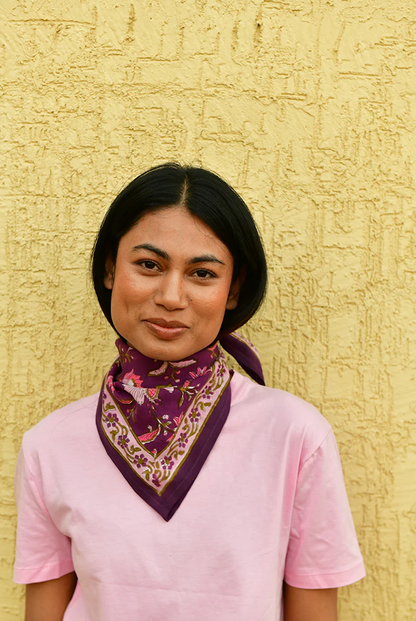 Petit foulard THÉODORA Betterave - Byzantine