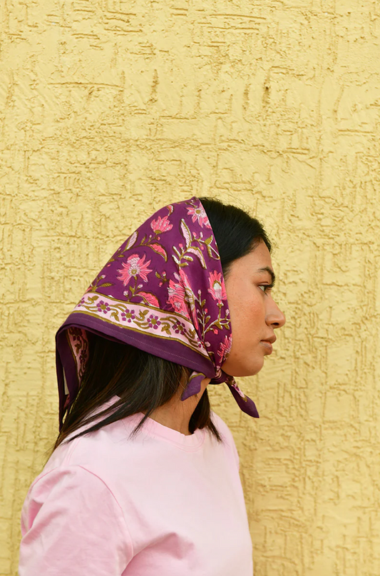 Petit foulard THÉODORA Betterave - Byzantine