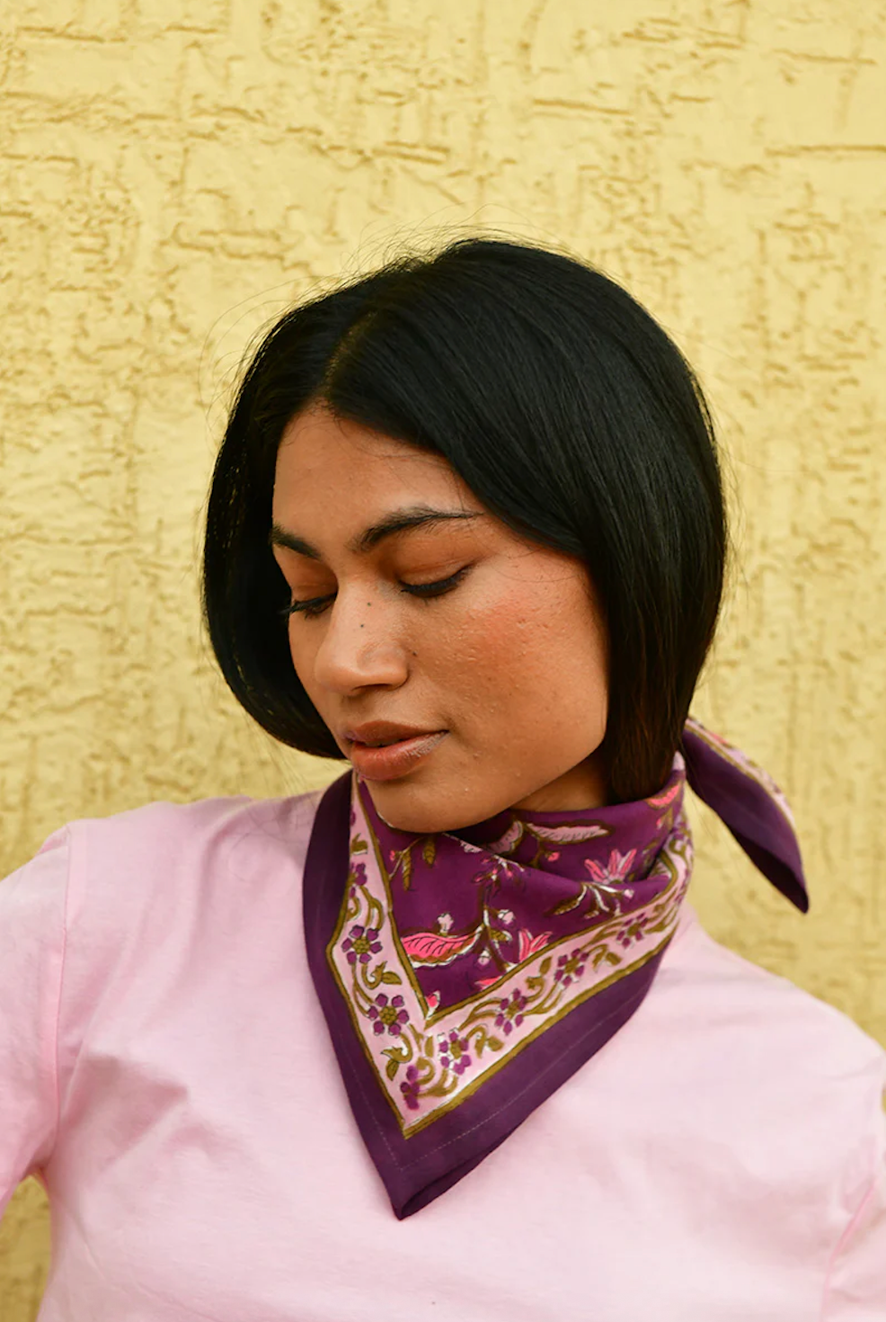 Petit foulard THÉODORA Betterave - Byzantine
