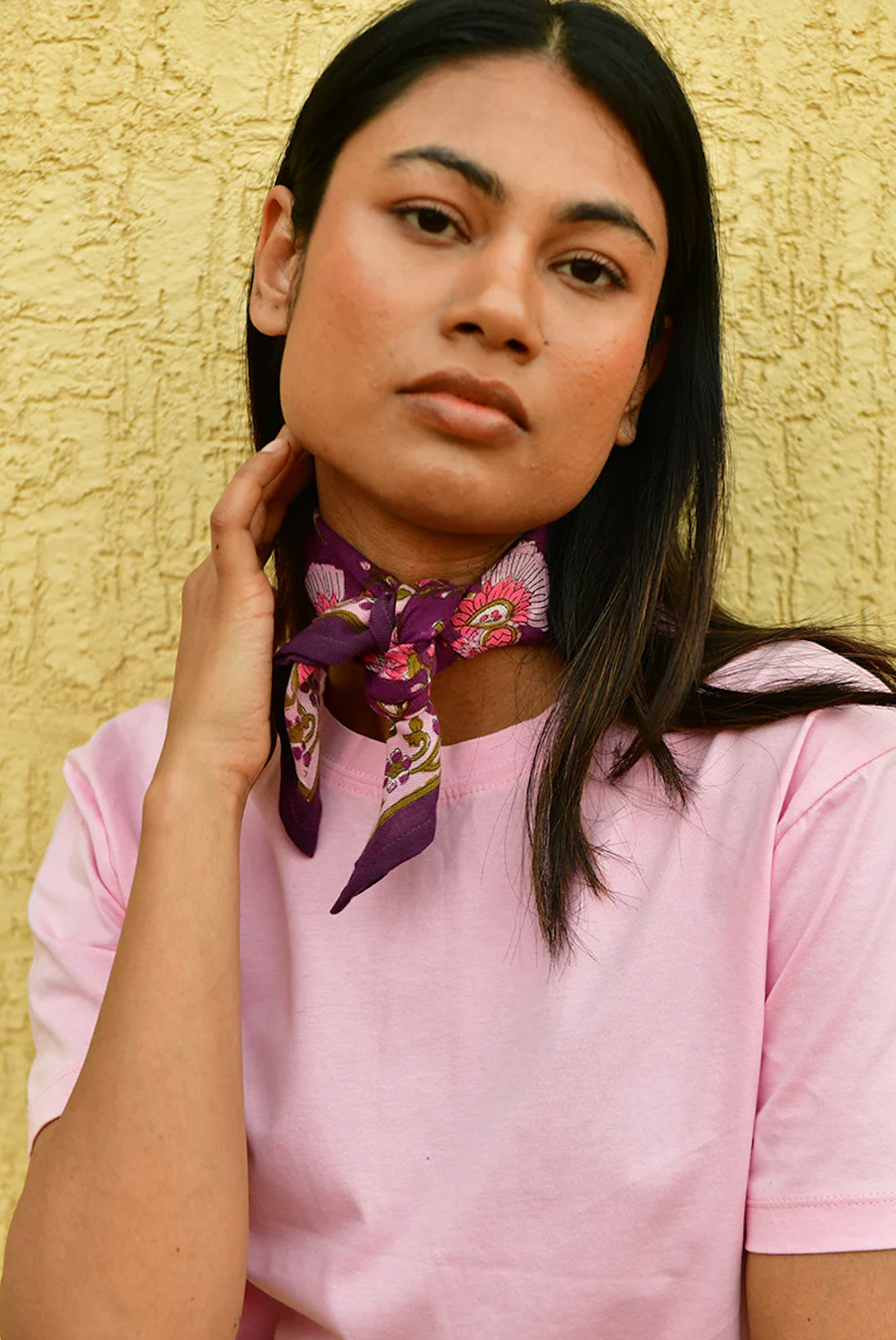 Petit foulard THÉODORA Betterave - Byzantine