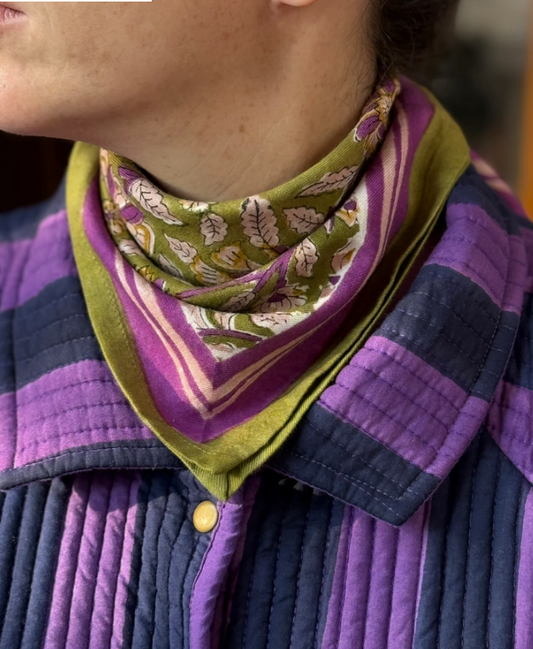 Petit foulard CARTHAGE Kaki - Byzantine