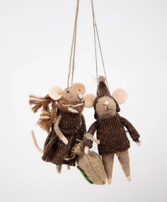 Souris gris-brun - Sac cadeau de Noël