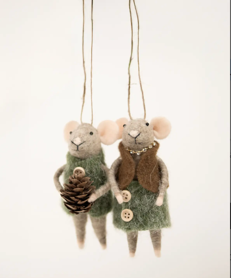 Souris gris-brun - pomme de pin