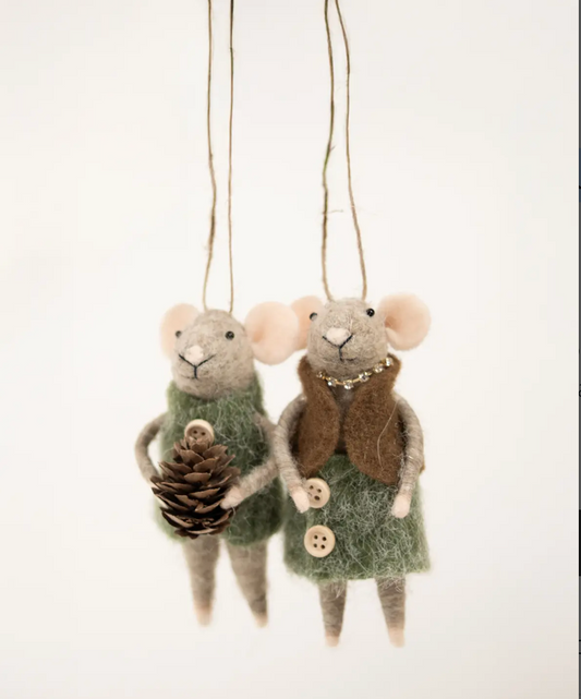 Souris gris-brun - pomme de pin