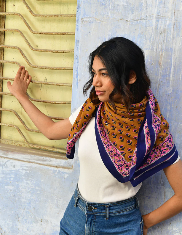 Grand foulard SELENE FAUVE- Byzantine