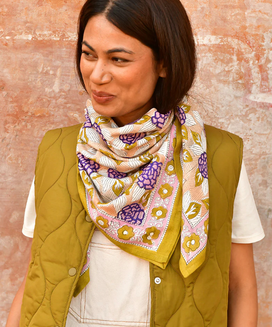 Grand foulard PENELOPE Myrtille- Byzantine