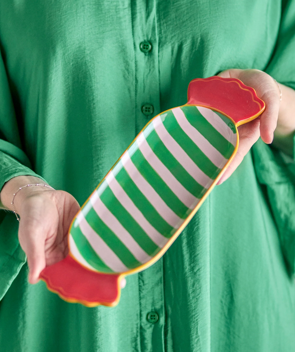 Assiette de service Caramella , Verte, Grès