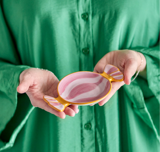 Petit plat Caramella, Rose, Grès