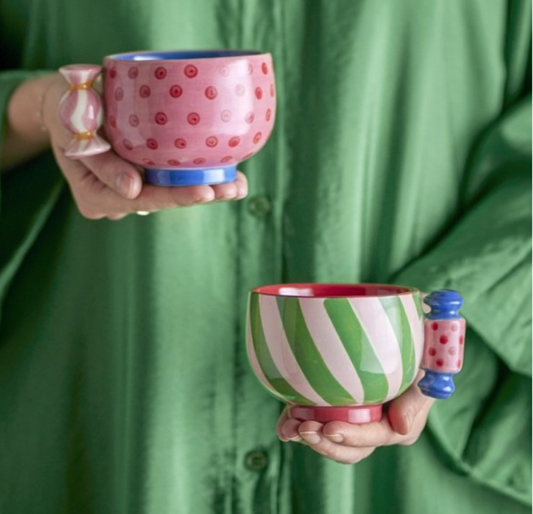 Tasse à café grès peint Caramella