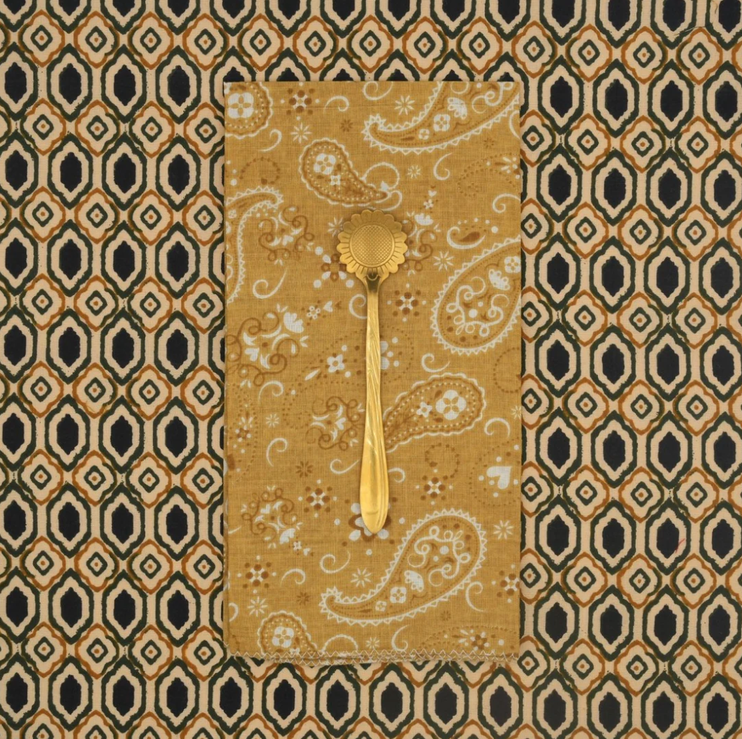 Serviettes de table x4 Paisley Gold