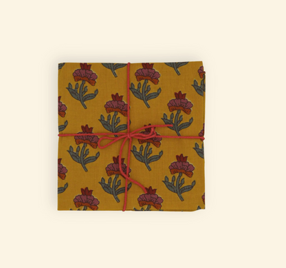 Serviettes de table x4 Oxalis Moutarde