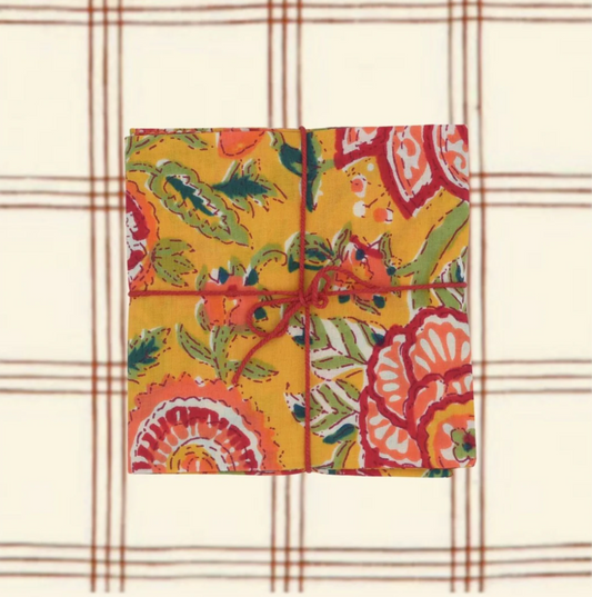 Serviettes de table x4 Zinnia Jaune