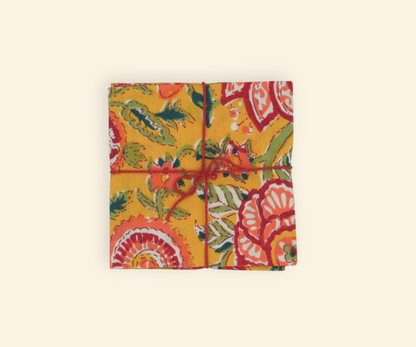 Serviettes de table x4 Zinnia Jaune
