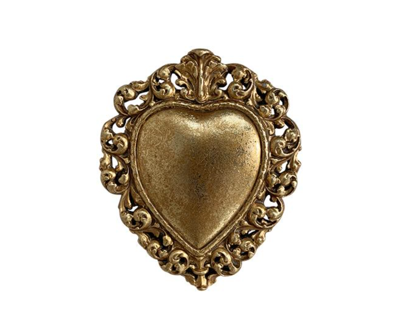 DECO MURALE EX-VOTO COEUR DORE 10,5X12,3CM