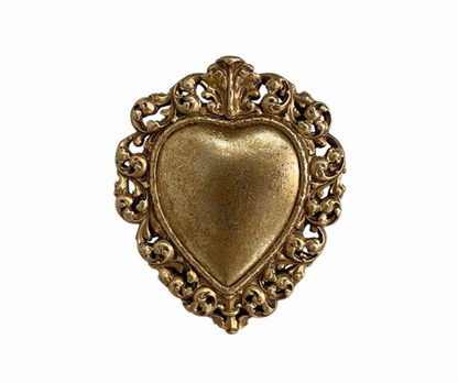 DECO MURALE EX-VOTO COEUR DORE 10,5X12,3CM