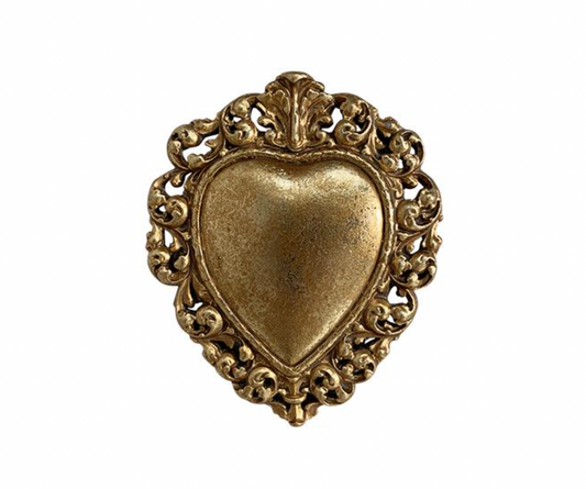 DECO MURALE EX-VOTO COEUR DORE 10,5X12,3CM