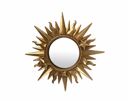 MIROIR SOLEIL DORE DIAM 20CM