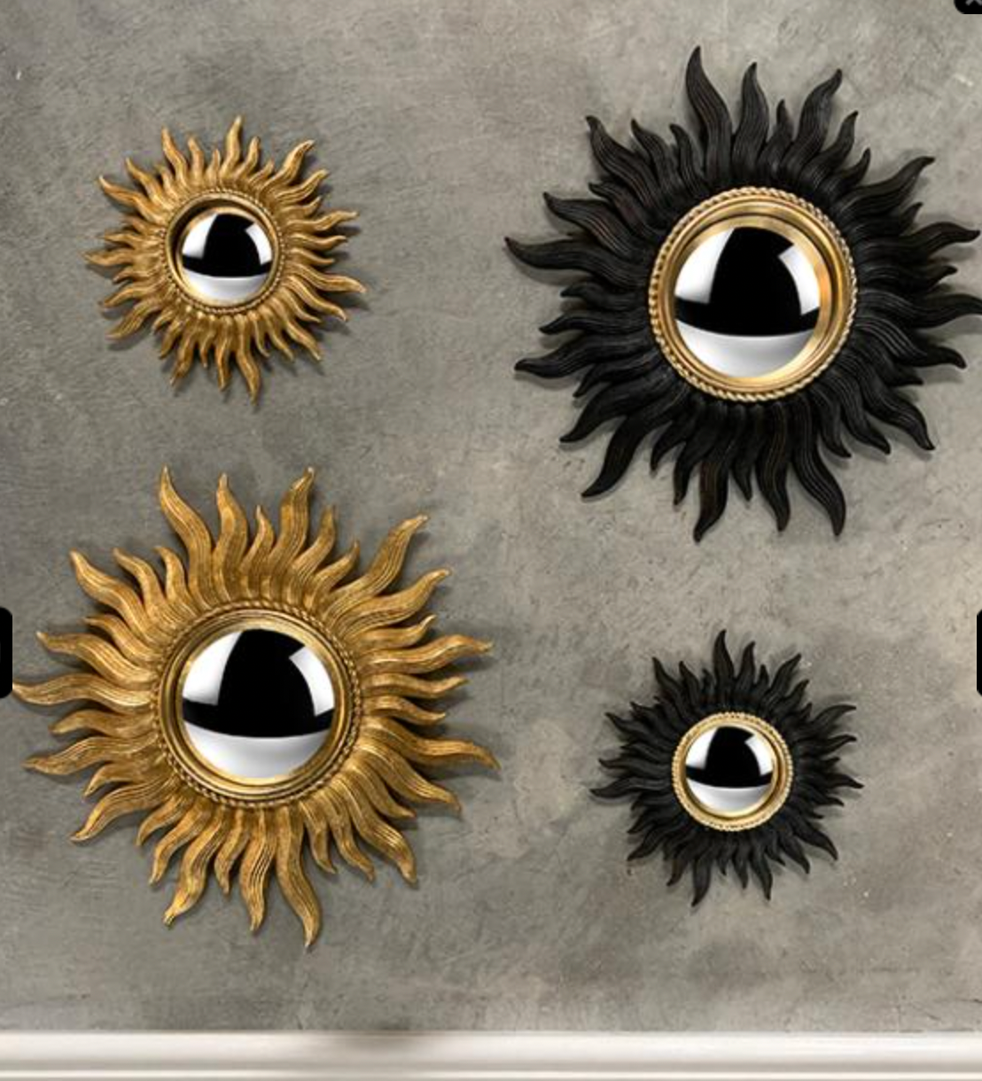 MIROIR SOLEIL DORE DIAM 14,8CM