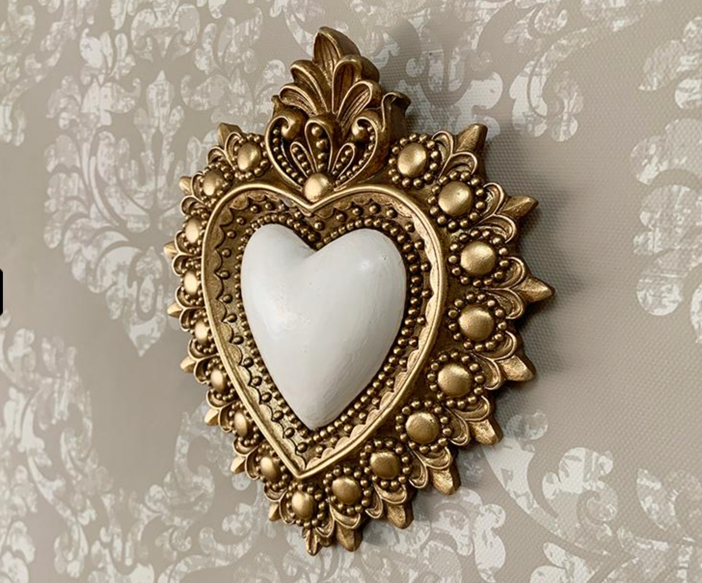 Déco murale ex-voto blanc 13x14,5cm