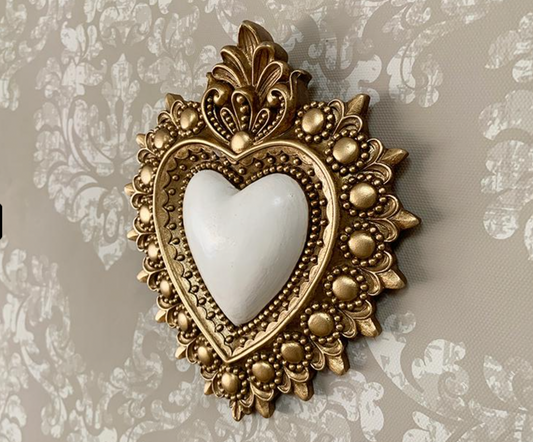 Déco murale ex-voto blanc 13x14,5cm