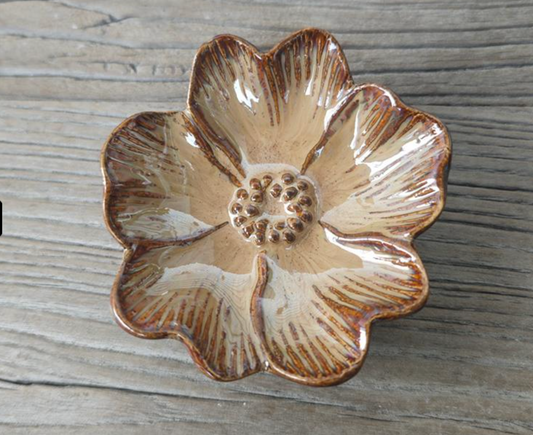 COUPELLE CERAM FLEUR TERRACOTTA 10X9.5X3CM