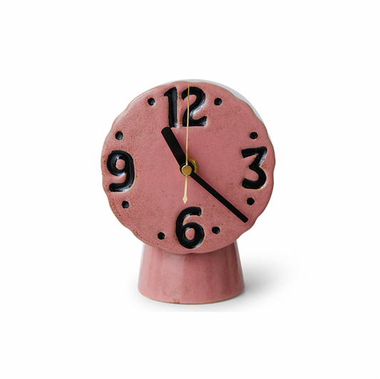 Horloge en céramique rose