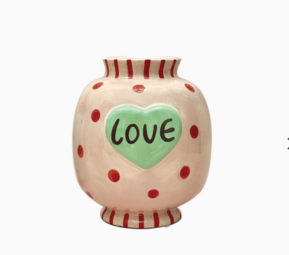 Vase love rose L14 P13,8 H15,9cm