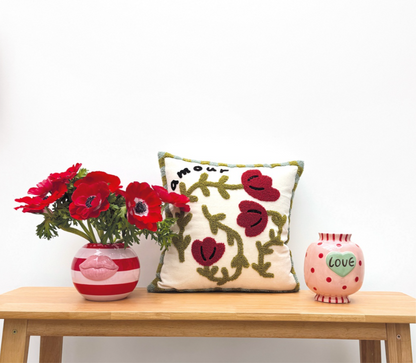 Vase love rose L14 P13,8 H15,9cm