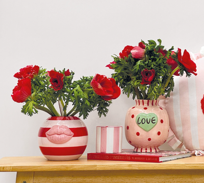Vase love rose L14 P13,8 H15,9cm