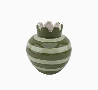 Vase ondule kaki D11,5 H12,5cm