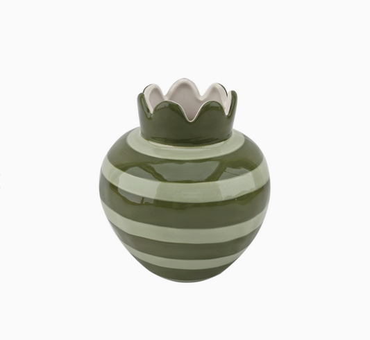 Vase ondule kaki D11,5 H12,5cm