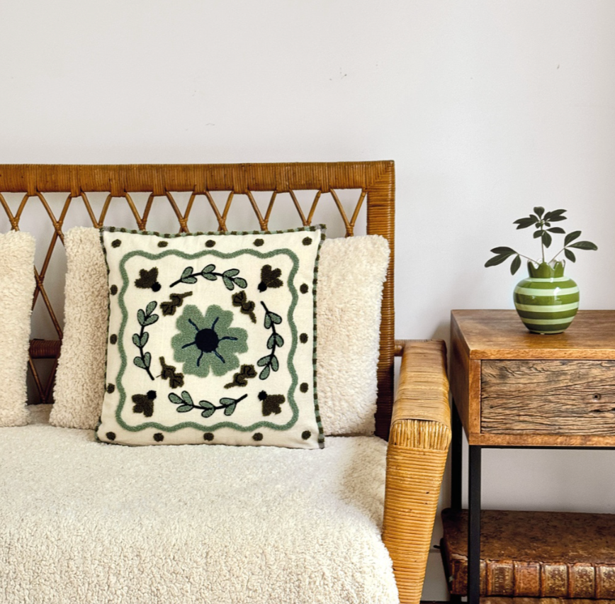 Vase ondule kaki D11,5 H12,5cm