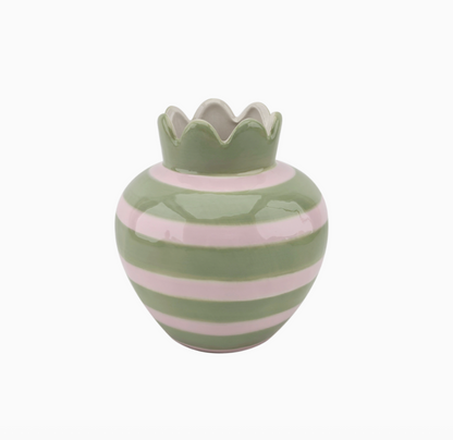 Vase ondule rose D11,5 H12,5cm