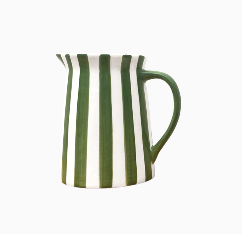 Pichet rayure mm rouge L15,5 P11,5 H15cm