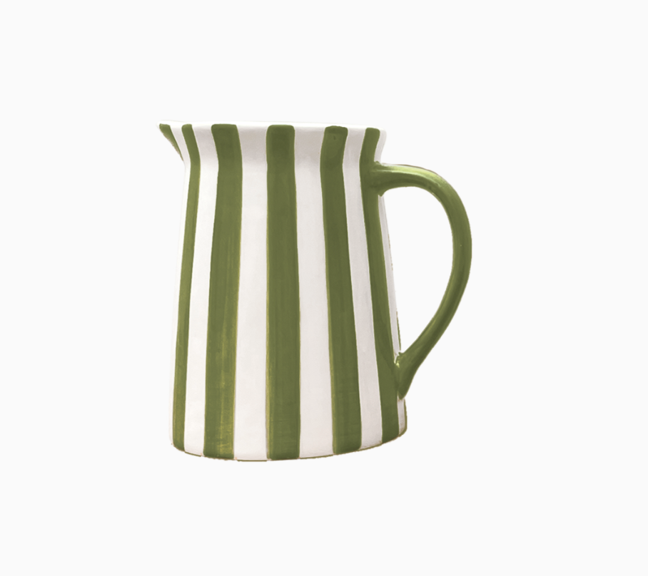 Pichet rayure mm rouge L15,5 P11,5 H15cm