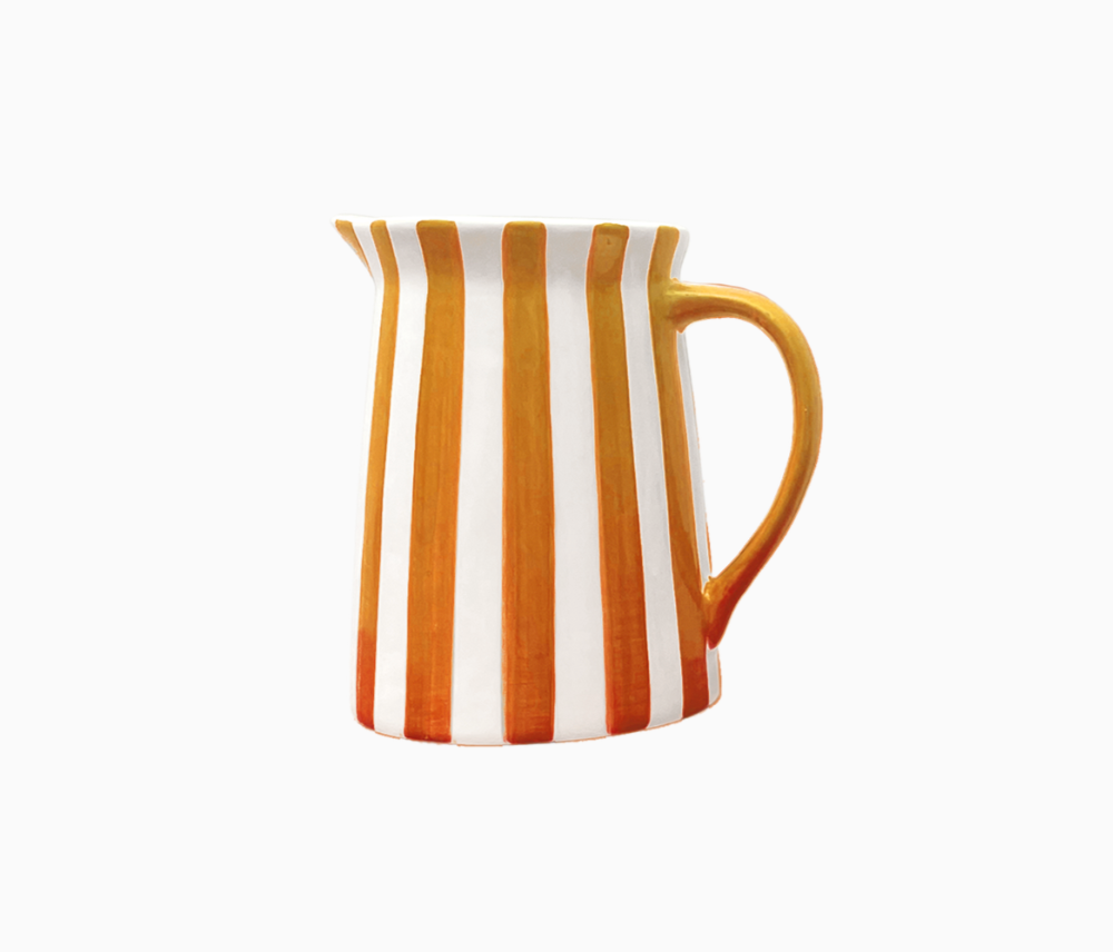Pichet rayure mm rouge L15,5 P11,5 H15cm