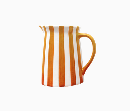 Pichet rayure mm rouge L15,5 P11,5 H15cm