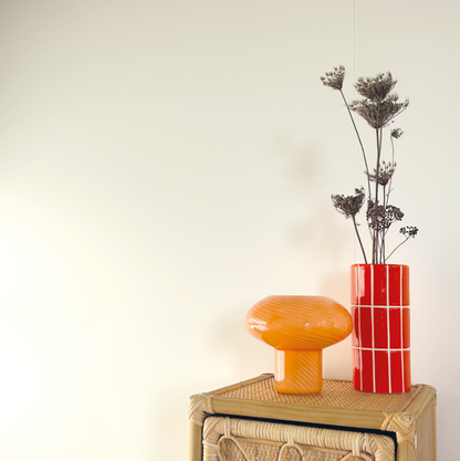 Vase carrelage orange D10,5 H23cm