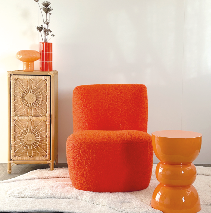 Vase carrelage orange D10,5 H23cm