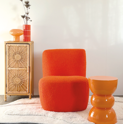 Vase carrelage orange D10,5 H23cm