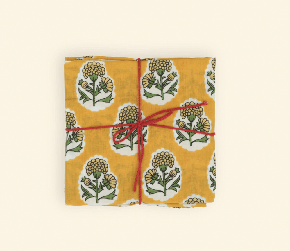 Serviettes de tablex4 - Crocus Gold