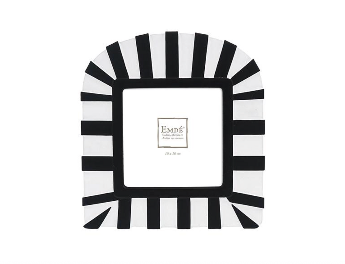 CADRE NOIR ET BLANC RAYE 10X10CM