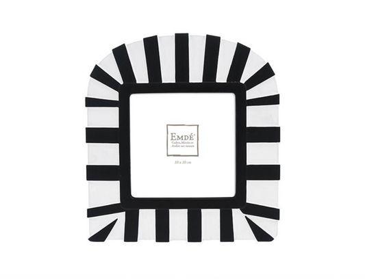 CADRE NOIR ET BLANC RAYE 10X10CM