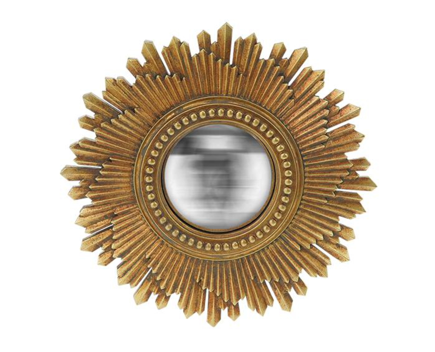 MIROIR SOLEIL CONVEXE DORE DIAM 26,3CM