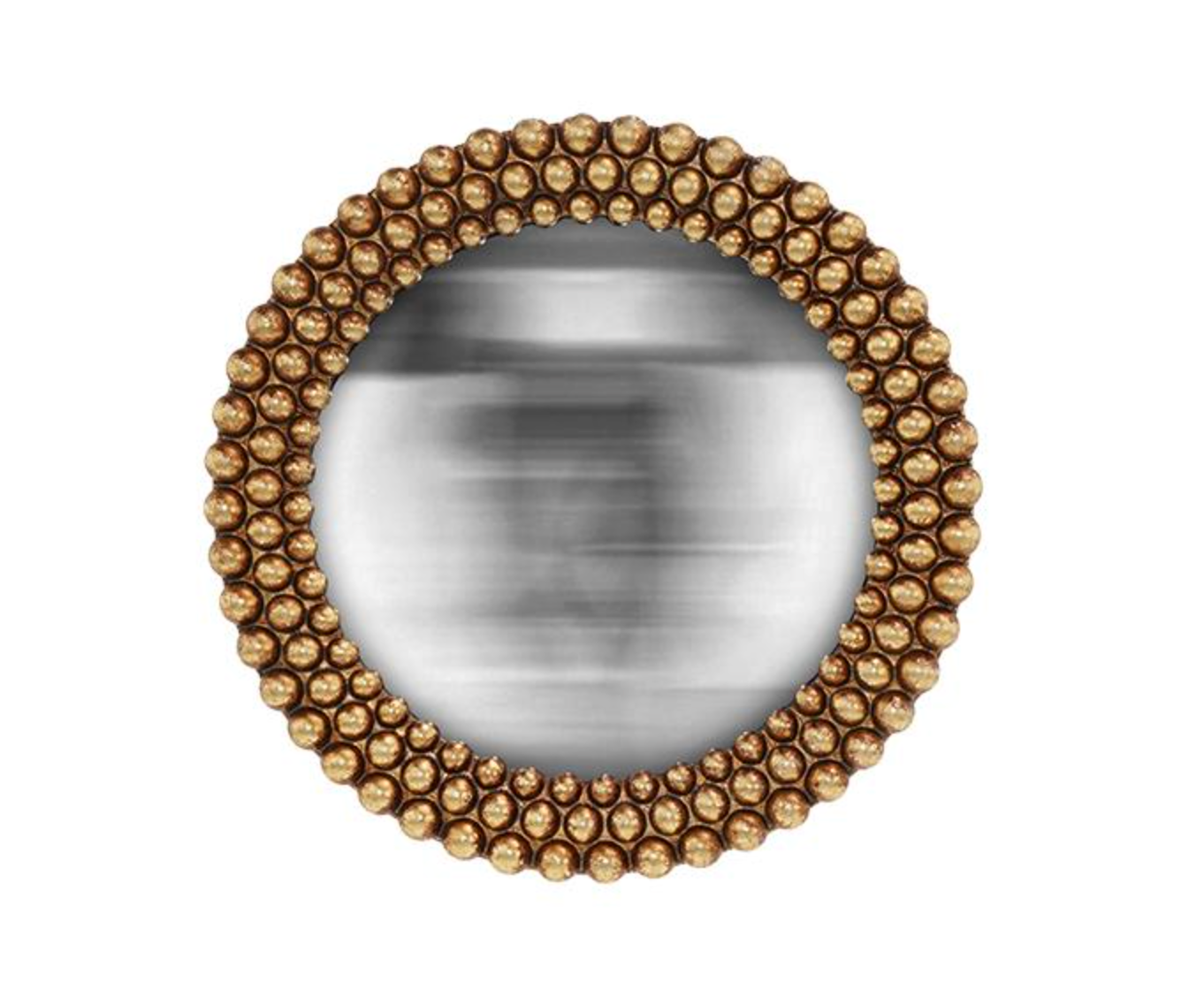 MIROIR PERLES CONVEXE DORE DIAM 14,5CM