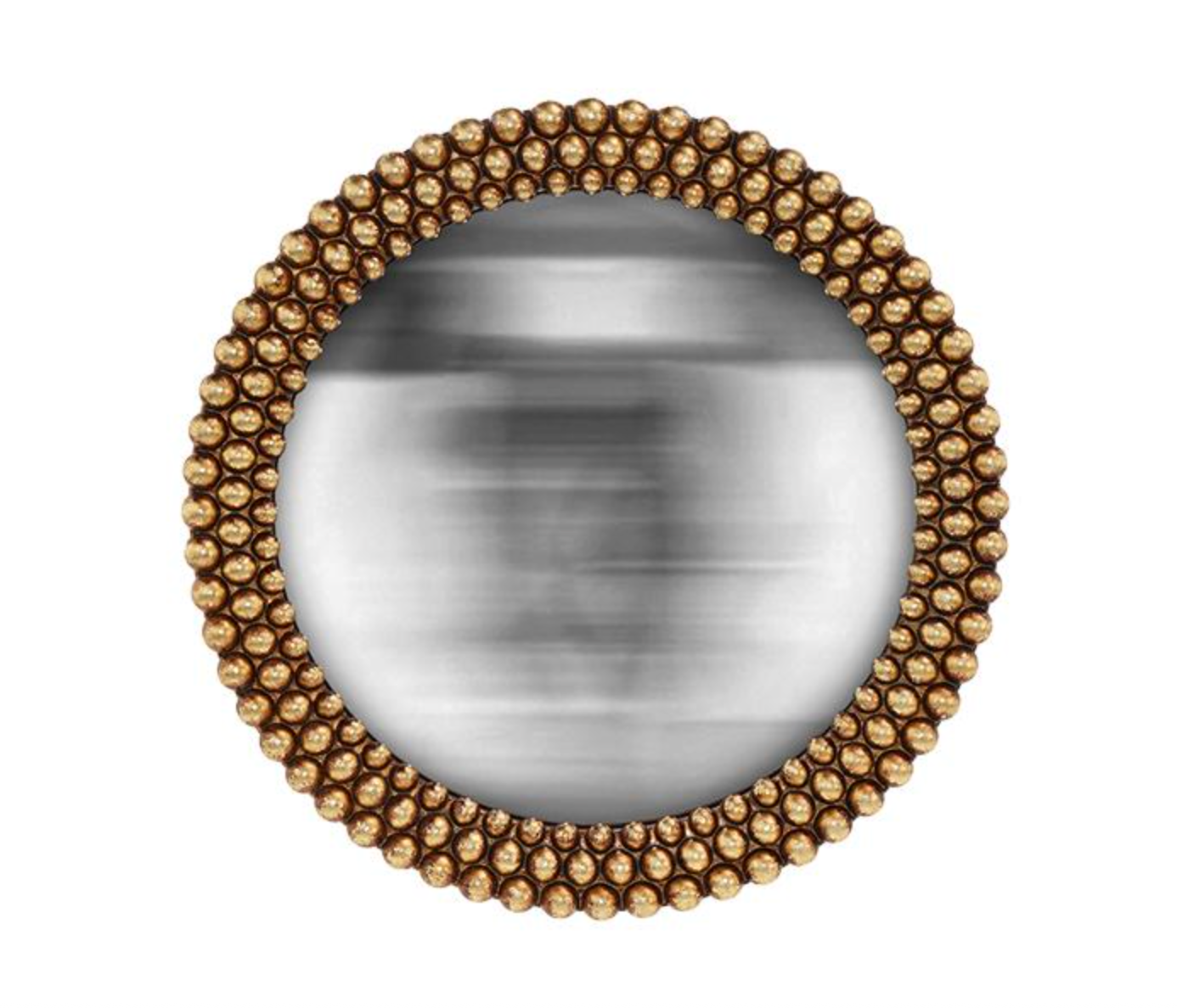 MIROIR PERLES CONVEXE DORE DIAM 17,3CM