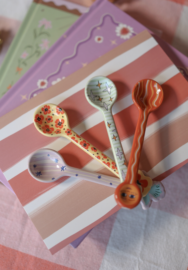 Cuillère en céramique Poppies