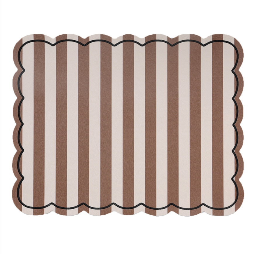 Set de table rectangle Roméo rayure marron 35x48cm