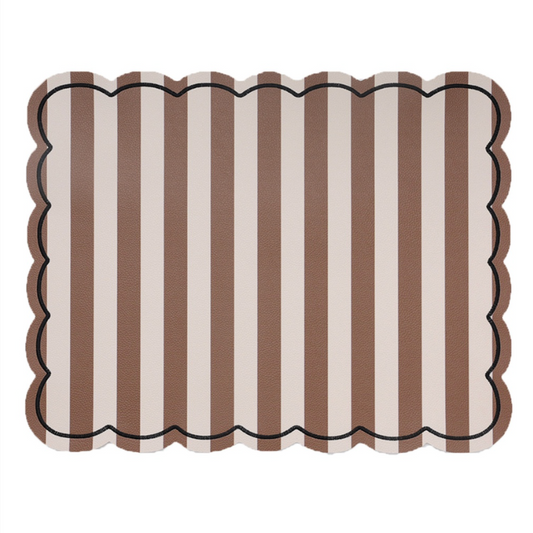Set de table rectangle Roméo rayure marron 35x48cm